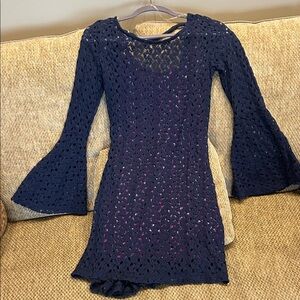 Convertible Styling Crochet Navy Dress-Sz Small -NWT